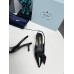 Prada Slingback Pumps 55mm in Black Patent with Crystals Ornament Prada Slingback Pumps 55mm in Black Patent with Crystals Ornament