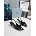 Prada Slingback Pumps 55mm in Black Patent with Crystals Ornament Prada Slingback Pumps 55mm in Black Patent with Crystals Ornament