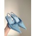Prada Slingback Pumps In Light Blue Brushed Leather Prada Slingback Pumps In Light Blue Brushed Leather