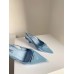 Prada Slingback Pumps In Light Blue Brushed Leather Prada Slingback Pumps In Light Blue Brushed Leather