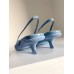 Prada Slingback Pumps In Light Blue Brushed Leather Prada Slingback Pumps In Light Blue Brushed Leather