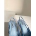 Prada Slingback Pumps In Light Blue Brushed Leather Prada Slingback Pumps In Light Blue Brushed Leather