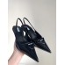 Prada Slingback Pumps In Black Brushed Leather Prada Slingback Pumps In Black Brushed Leather