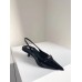 Prada Slingback Pumps In Black Brushed Leather Prada Slingback Pumps In Black Brushed Leather
