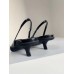 Prada Slingback Pumps In Black Brushed Leather Prada Slingback Pumps In Black Brushed Leather
