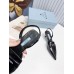 Prada Slingback Pumps 55MM In Black Brushed Leather Prada Slingback Pumps 55MM In Black Brushed Leather