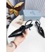 Prada Slingback Pumps 55MM In Black Brushed Leather Prada Slingback Pumps 55MM In Black Brushed Leather