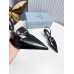 Prada Slingback Pumps 55MM In Black Brushed Leather Prada Slingback Pumps 55MM In Black Brushed Leather
