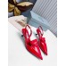Prada Slingback Pumps 55MM In Red Brushed Leather Prada Slingback Pumps 55MM In Red Brushed Leather