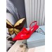 Prada Slingback Pumps 55MM In Red Brushed Leather Prada Slingback Pumps 55MM In Red Brushed Leather