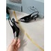Prada Slingback Pumps 75MM In Black Brushed Leather Prada Slingback Pumps 75MM In Black Brushed Leather