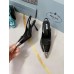 Prada Slingback Pumps 75MM In Black Brushed Leather Prada Slingback Pumps 75MM In Black Brushed Leather