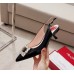 Roger Vivier Virgule Strass Buckle Slingback Pumps in Black Patent Leather Roger Vivier Virgule Strass Buckle Slingback Pumps in Black Patent Leather