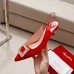 Roger Vivier Virgule Strass Buckle Slingback Pumps in Red Satin Roger Vivier Virgule Strass Buckle Slingback Pumps in Red Satin