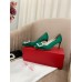 Roger Vivier Trompette Crystal Buckle Pumps in Green Satin Roger Vivier Trompette Crystal Buckle Pumps in Green Satin