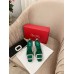 Roger Vivier Trompette Crystal Buckle Pumps in Green Satin Roger Vivier Trompette Crystal Buckle Pumps in Green Satin