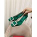 Roger Vivier Trompette Crystal Buckle Pumps in Green Satin Roger Vivier Trompette Crystal Buckle Pumps in Green Satin