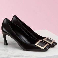 Roger Vivier Belle Vivier Trompette 70mm Pumps In Black Calfskin Roger Vivier Belle Vivier Trompette 70mm Pumps In Black Calfskin