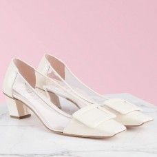 Roger Vivier Belle Vivier Pumps In White Patent and PVC Roger Vivier Belle Vivier Pumps In White Patent and PVC