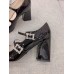 Roger Vivier Tres Vivier Strass Buckle Mini Babies Pumps in Black Patent Leather