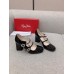 Roger Vivier Tres Vivier Strass Buckle Mini Babies Pumps in Black Patent Leather