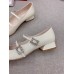 Roger Vivier Tres Vivier Strass Buckle Mini Babies Ballerinas in White Patent Leather Roger Vivier Tres Vivier Strass Buckle Mini Babies Ballerinas in White Patent Leather
