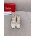 Roger Vivier Tres Vivier Strass Buckle Mini Babies Ballerinas in White Patent Leather Roger Vivier Tres Vivier Strass Buckle Mini Babies Ballerinas in White Patent Leather
