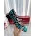Roger Vivier Tres Vivier Strass Buckle Mini Babies Ballerinas in Green Fabric Roger Vivier Tres Vivier Strass Buckle Mini Babies Ballerinas in Green Fabric