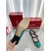 Roger Vivier Tres Vivier Strass Buckle Mini Babies Ballerinas in Green Fabric Roger Vivier Tres Vivier Strass Buckle Mini Babies Ballerinas in Green Fabric