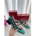 Roger Vivier Tres Vivier Strass Buckle Mini Babies Ballerinas in Green Fabric Roger Vivier Tres Vivier Strass Buckle Mini Babies Ballerinas in Green Fabric