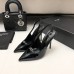 Saint Laurent Luna Slingback Pumps 105mm In Black Patent Leather Saint Laurent Luna Slingback Pumps 105mm In Black Patent Leather