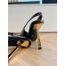 Saint Laurent Lee Slingback Pumps in Black Glazed Leather Saint Laurent Lee Slingback Pumps in Black Glazed Leather