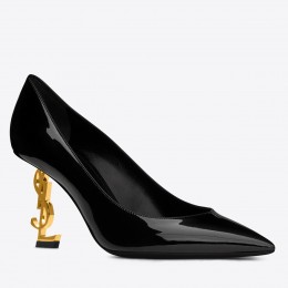 Saint Laurent Opyum Pumps 85mm In Patent Leather with Gold Heel Saint Laurent Opyum Pumps 85mm In Patent Leather with Gold Heel