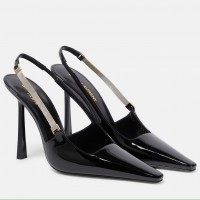 Saint Laurent Blake Slingback Pumps 110mm in Black Patent Leather Saint Laurent Blake Slingback Pumps 110mm in Black Patent Leather