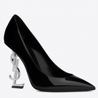 Saint Laurent Opyum 110 Pumps In Patent Leather with Silver Heel Saint Laurent Opyum 110 Pumps In Patent Leather with Silver Heel