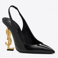 Saint Laurent Opyum Slingback Pumps 110mm With Gold Heel Saint Laurent Opyum Slingback Pumps 110mm With Gold Heel