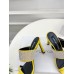 Sergio Rossi SR Paris Sandals 90MM in Yellow Satin with Rhinestones