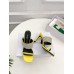Sergio Rossi SR Paris Sandals 90MM in Yellow Satin with Rhinestones