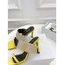 Sergio Rossi SR Paris Sandals 90MM in Yellow Satin with Rhinestones
