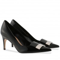 Sergio Rossi SR1 Pumps 75mm In Black Patent Sergio Rossi SR1 Pumps 75mm In Black Patent