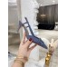 Valentino Vlogo Slingback Pumps 80mm In Blue Patent Leather Valentino Vlogo Slingback Pumps 80mm In Blue Patent Leather