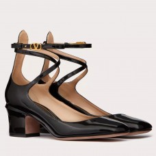 Valentino Garavani Tan-Go Pumps 60mm In Black Patent Leather Valentino Garavani Tan-Go Pumps 60mm In Black Patent Leather
