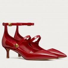 Valentino Tiptoe Pumps 50mm In Red Patent Leather Valentino Tiptoe Pumps 50mm In Red Patent Leather