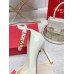 Valentino Tan-Go Pumps 100mm In White Patent Leather Valentino Tan-Go Pumps 100mm In White Patent Leather