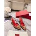 Valentino Vlogo Slingback Pumps 80mm In Red Toile Iconographe