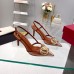 Valentino Vlogo Slingback Pumps 80mm in PVC with Brown Leather Valentino Vlogo Slingback Pumps 80mm in PVC with Brown Leather
