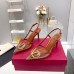 Valentino Vlogo Slingback Pumps 80mm in PVC with Brown Leather Valentino Vlogo Slingback Pumps 80mm in PVC with Brown Leather