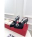 Valentino VLogo Signature Slingback Platform Pumps 120mm In Black Satin Valentino VLogo Signature Slingback Platform Pumps 120mm In Black Satin