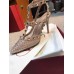 Valentino Rockstud Pumps 100mm in Nude Mesh with Crystal