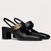 Valentino VLogo Locker Mary-Jane Slingback Pumps 60mm in Black Calfskin Valentino VLogo Locker Mary-Jane Slingback Pumps 60mm in Black Calfskin